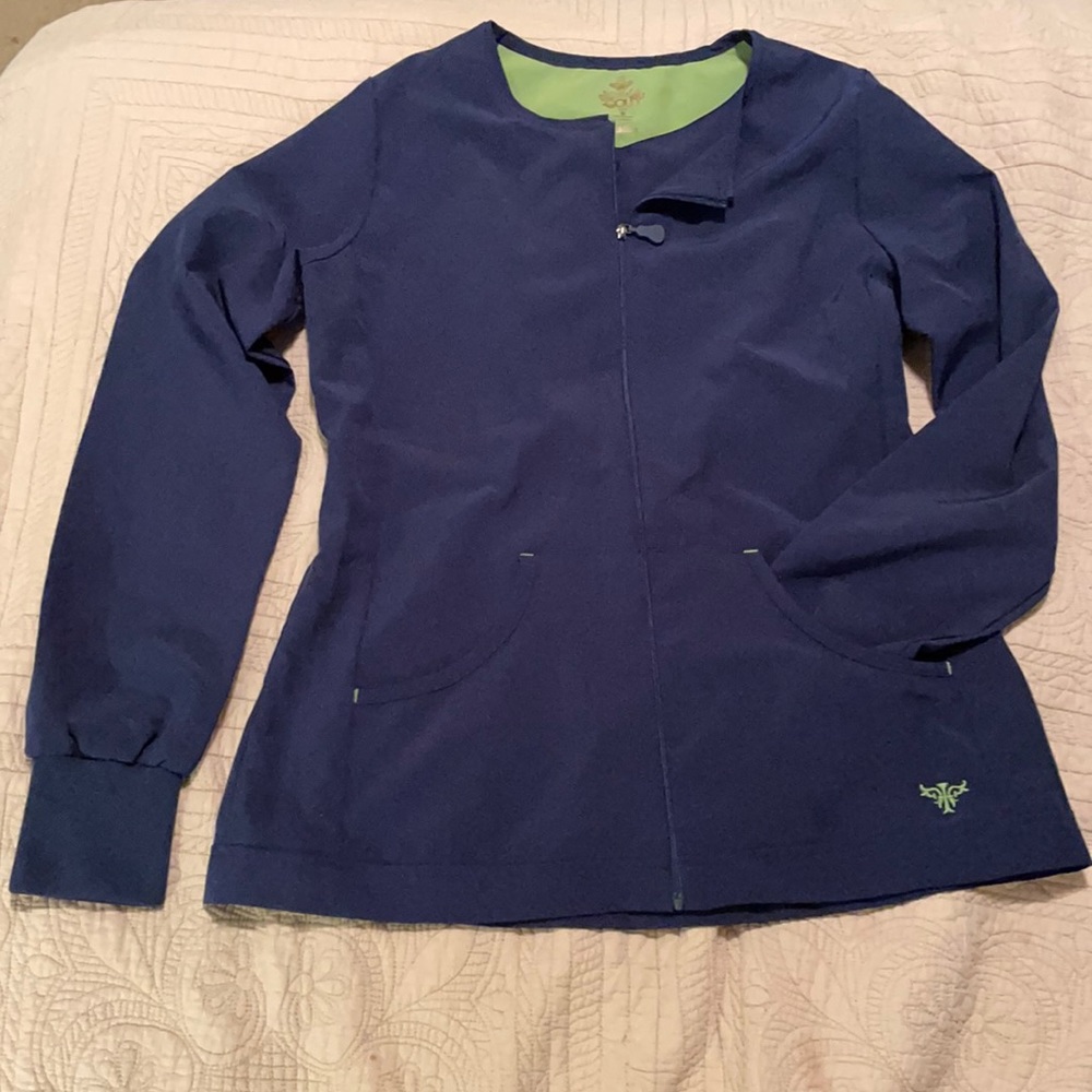 Med Coture Navy Blue Scrub Jacket